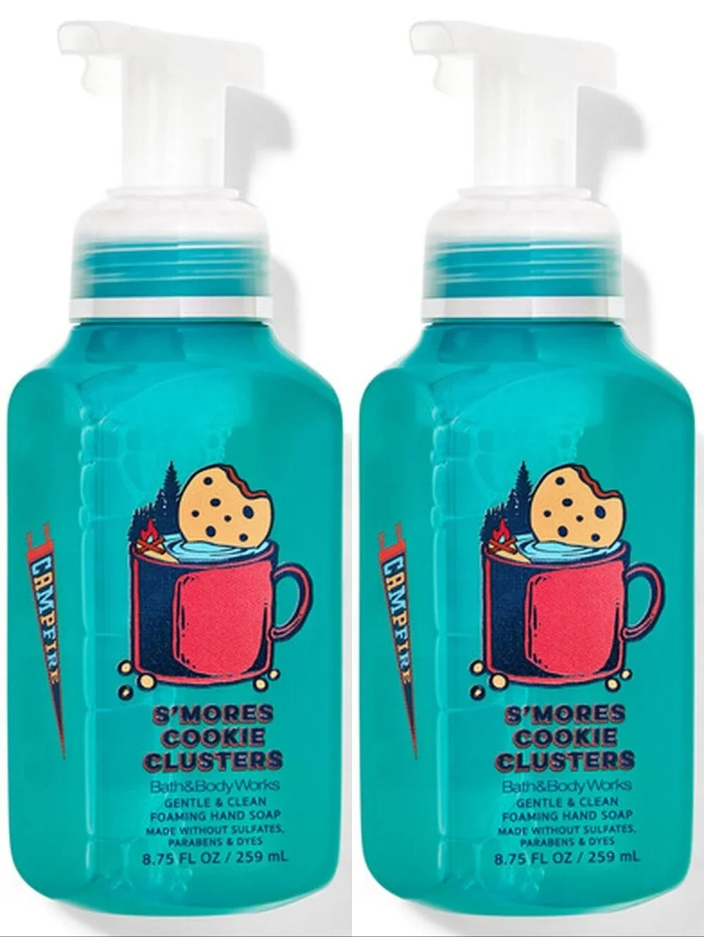 Bath & Body Works Kids S'mores Cookie Clusters Gentle Foaming Hand Soap Set of 2